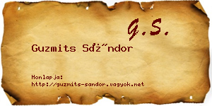 Guzmits Sándor névjegykártya